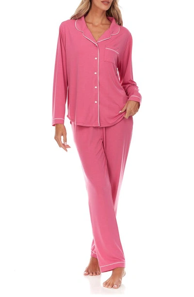 Flora Nikrooz Flora By  Annie Long Sleeve & Pants 2-piece Pajama Set In Hot Pink