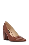 Nine West Cara 3 Pointed Toe Pump In Medium Brown Patent