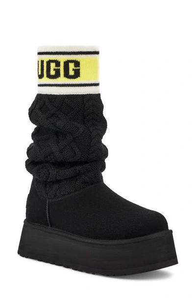 Ugg Classic Sweater Letter Boot In Black