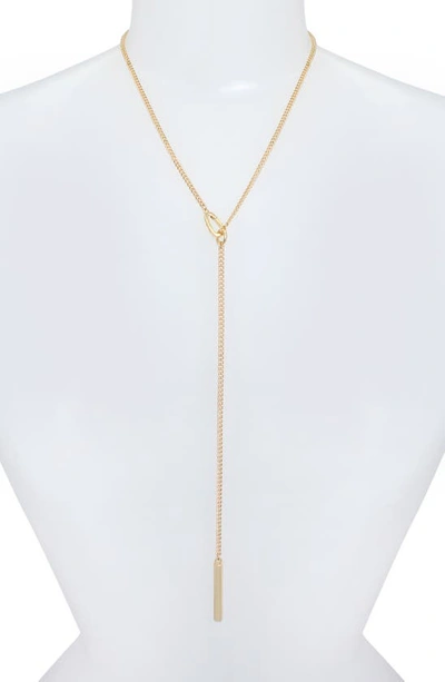 Allsaints Bar Drop Y-necklace In Gold