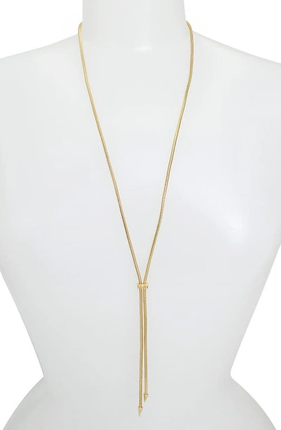 Allsaints Snake Chain Lariat Necklace In Gold