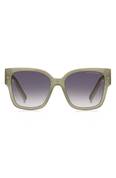 Marc Jacobs 54mm Square Sunglasses In Sage/ Grey Shaded