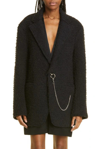 R13 Raw Cut Ragged Single Breasted Virgin Wool Blazer In Black