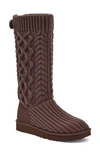Ugg Classic Cable Knit Boot In Burnt Cedar