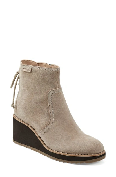 Earth Calia Wedge Bootie In Taupe Suede