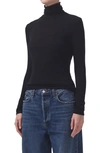 Agolde Pascale Turtleneck Long Sleeve T-shirt In Black