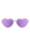 Babiators Babies' Kids' Polarized Heart Shaped Sunglasses In Frosted Pink