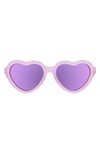 Babiators Kids' Polarized Heart Shaped Sunglasses In Frosted Pink