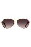 Marc Jacobs 60mm Aviator Sunglasses In Gold Brown