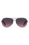 Marc Jacobs 60mm Aviator Sunglasses In Pink Havana/ Grey Shaded Pink