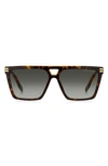 Marc Jacobs 58mm Gradient Square Sunglasses In Havana/ Green Shaded
