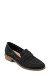 Earth Ela Woven Penny Loafer In Black