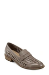 Earth Ela Woven Penny Loafer In Grey