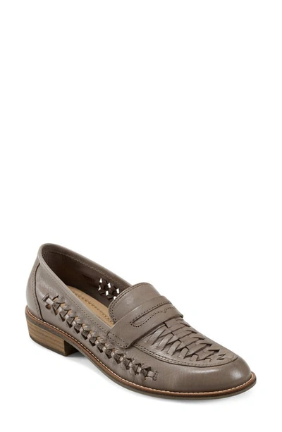 Earth Ela Woven Penny Loafer In Grey