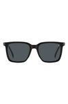 David Beckham Eyewear 53mm Rectangular Sunglasses In Black Dark Ruth/ Grey