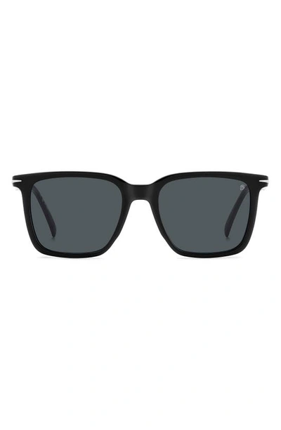 David Beckham Eyewear 53mm Rectangular Sunglasses In Black Dark Ruth/ Grey