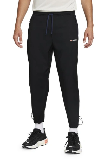 Nike Dri-fit Challenger Track Club Running Pants In Black/ Midnight Navy/ White