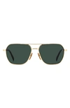 David Beckham Eyewear 59mm Aviator Sunglasses In Gold Havana/ Green