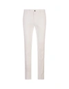 Incotex Slim Fit Trousers In Certified Doeskin In White