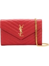 Saint Laurent Envelope Chain Crossbody Bag In Red