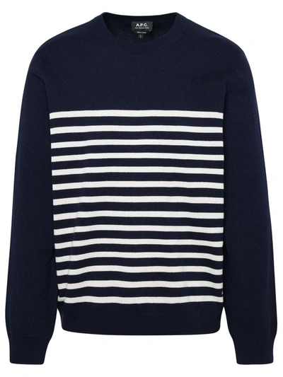 Apc A.p.c. Matthew Shirt In Tiq Dark Navy/ecru