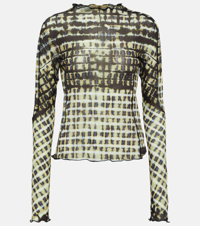 Knwls Halcyon Printed Jersey Top In Neutrals