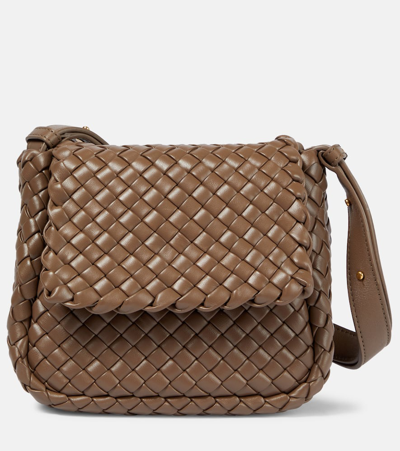 Bottega Veneta Cobble Mini Leather Shoulder Bag In Brown