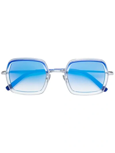 Cutler And Gross Square Shaped Sunglasses In Blue