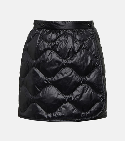 Moncler Quilted Nylon Down Mini Skirt In Black