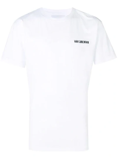 Han Kjobenhavn Logo Embroidered Short Sleeved T-shirt In White