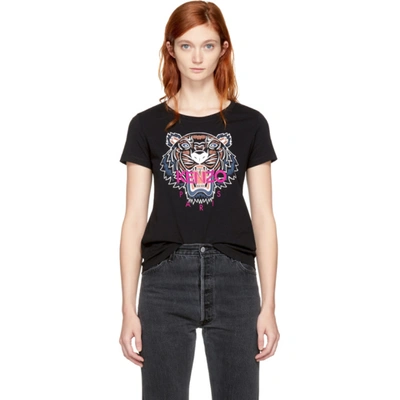 Kenzo Tiger Print T-shirt In Black