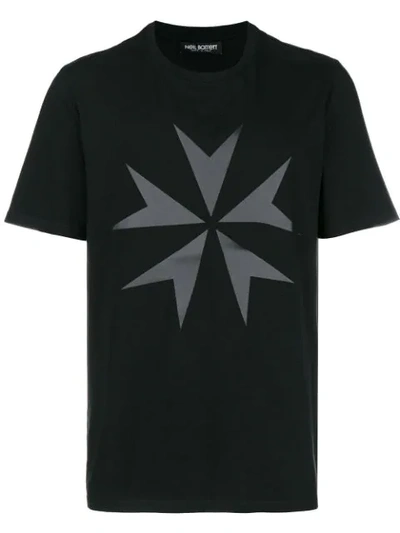 Neil Barrett Star Printed Cotton Jersey T-shirt In Black
