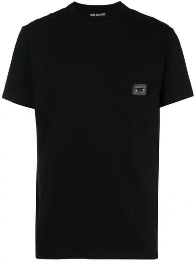 Neil Barrett Pierced Chest Patch T-shirt In Black