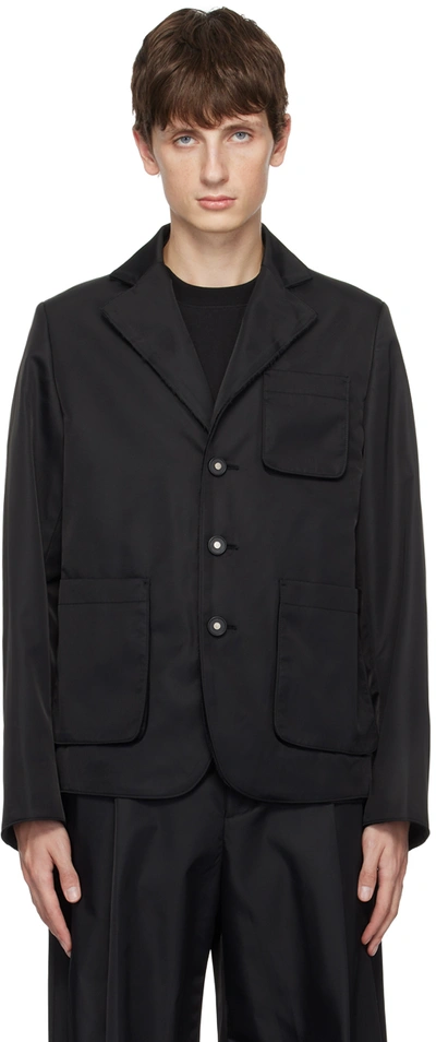 Ader Error Patch-pocket Single-breasted Blazer In Noir