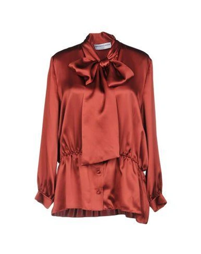 Balenciaga Shirts & Blouses With Bow In Rust