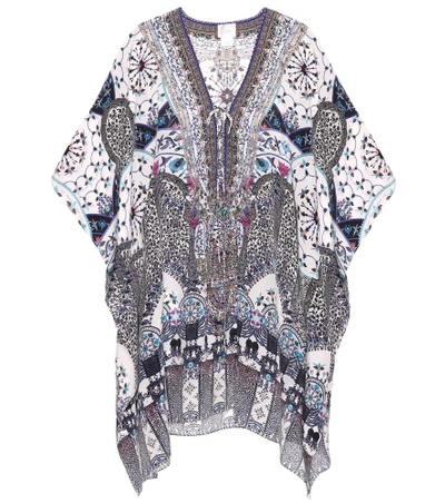 Camilla Printed Embellished Silk Kaftan In Multicoloured