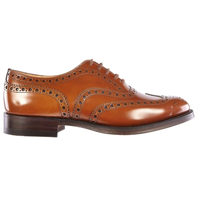 Church's Men's Classic Leather Lace Up Laced Formal Shoes Brogue In Brown