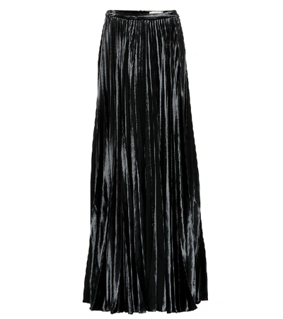 Saint Laurent Velvet Silk-blend Maxi Skirt In Black