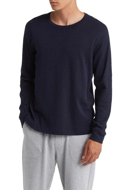 Reigning Champ Slub Long Sleeve Cotton T-shirt In Navy