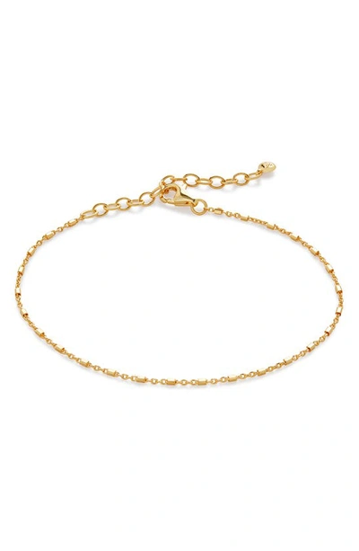 Monica Vinader Gold Barrel Station Chain Bracelet In 18ct Gold Vermeil