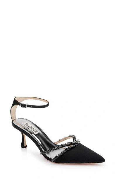 Badgley Mischka Ankle Strap Pointed Toe Pump In Black