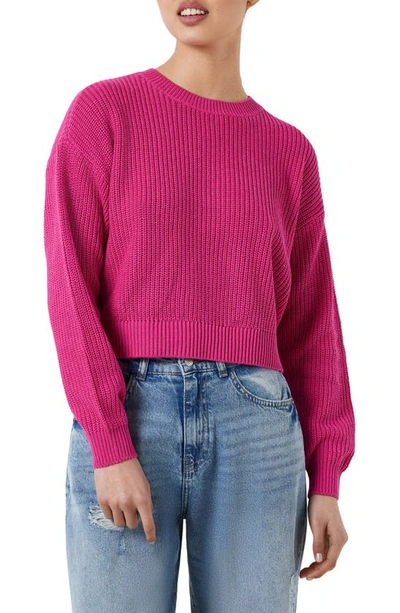 Noisy May Maysa Crewneck Sweater In Pink Yarrow