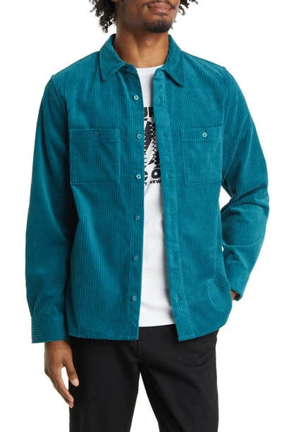 Saturdays Surf Nyc Nolan Wide Wale Corduroy Button-up Overshirt In Gulf Coast