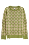 Nordstrom Kids' Patterned Fitted Sweater In Green Eyes Butterfly Gingham
