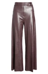 Lyssé High Waist Faux Leather Wide Leg Pants In Lava