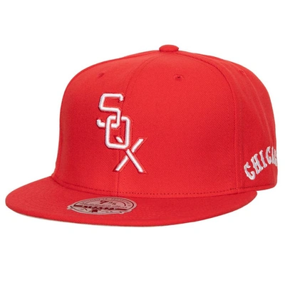 Mitchell & Ness Men's  Red, Chicago White Sox Bases Loaded Fitted Hat
