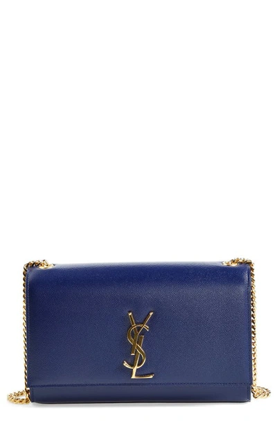 Saint Laurent Medium Kate Leather Chain Shoulder Bag In Bleu