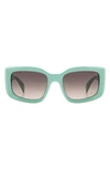 Rag & Bone 54mm Gradient Rectangular Sunglasses In Green/ Brown Gradient