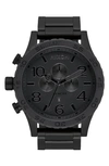 Nixon 51-30 Chronograph Bracelet Watch, 51mm In All Matte Black / Black