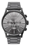 Nixon Sentry Chronograph Bracelet Watch, 42mm In All Gunmetal